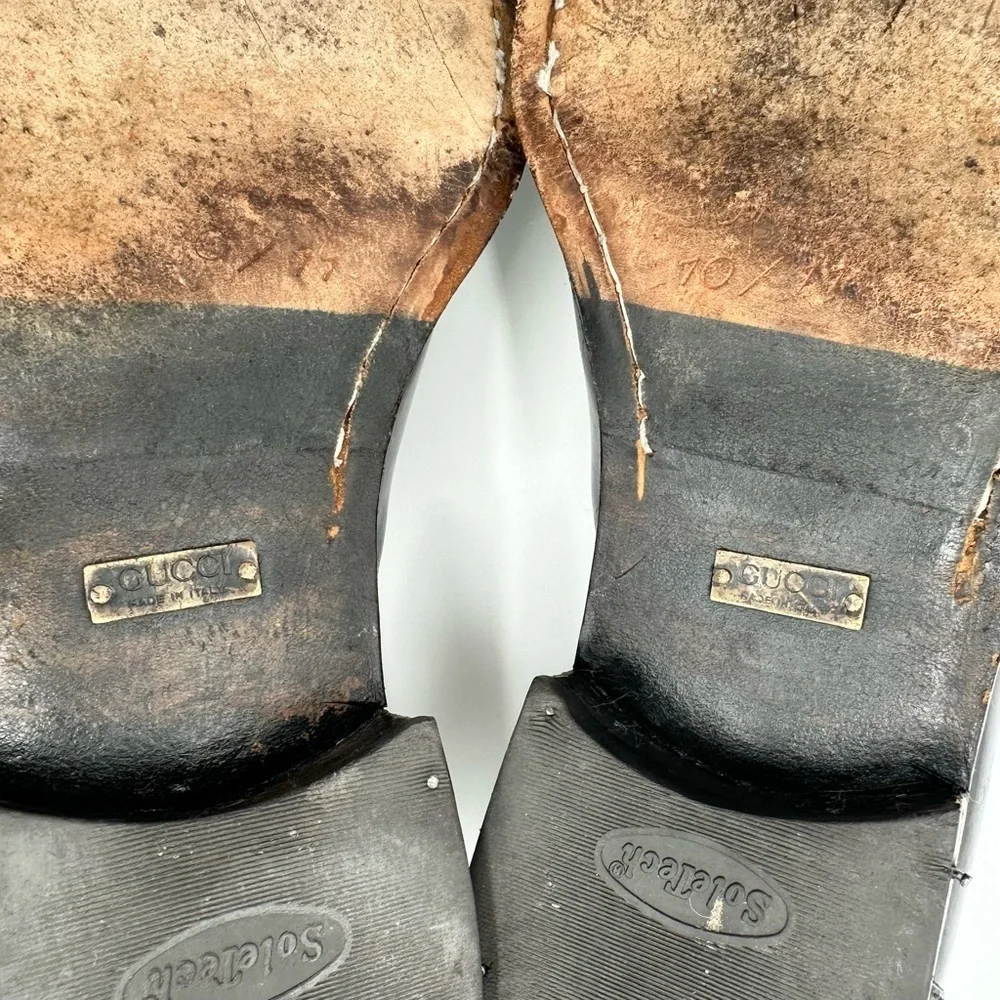 Gucci Horsebit Shiny Black Dress Loafers Shoes # 110-1362 Size 42 E - Picture 15 of 15